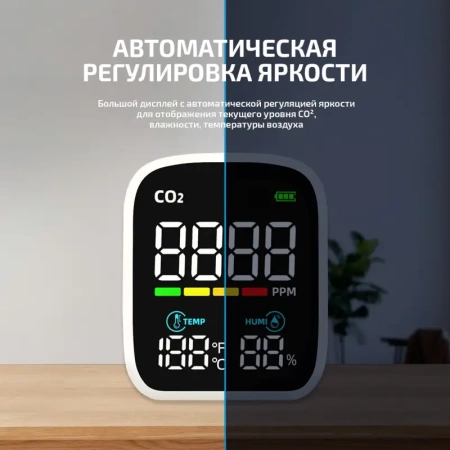 Измеритель концентрации углекислого газа (СО2) с функцией термогигрометра МЕГЕОН 08050 купить по низкой цене | МАКСПРОФИТ