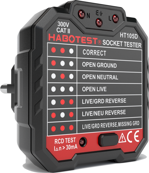Тестер розеток и УЗО Habotest HT105D купить по низкой цене | МАКСПРОФИТ